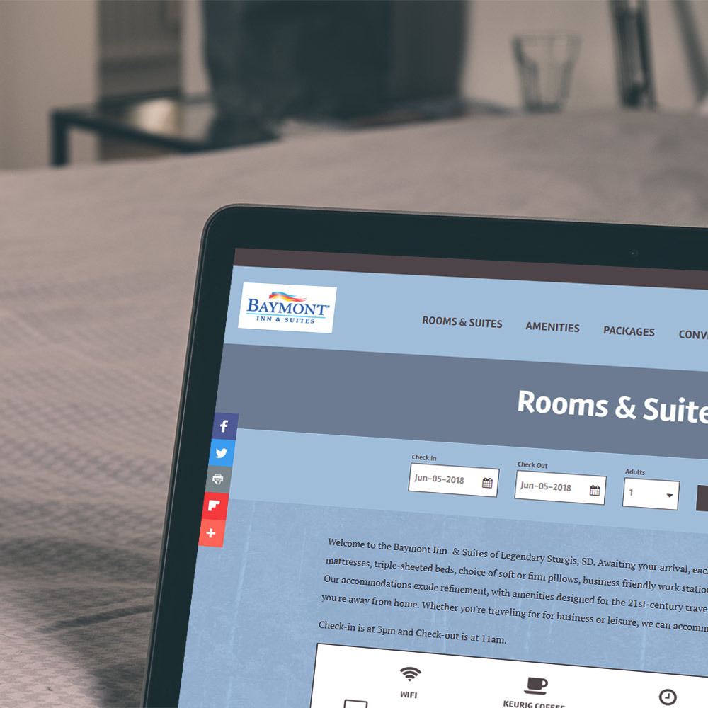 Baymont Inn & Suites by Wyndham Sturgis website on laptop
