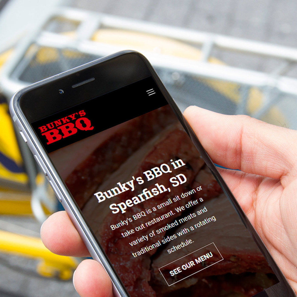 Bunky's BBQ Website on iphone