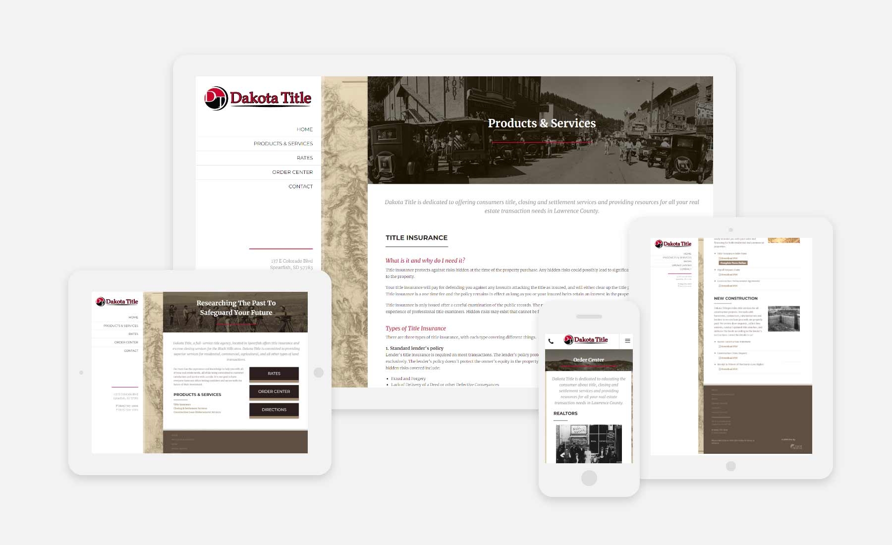 Dakota Title responsive website shown on several devices