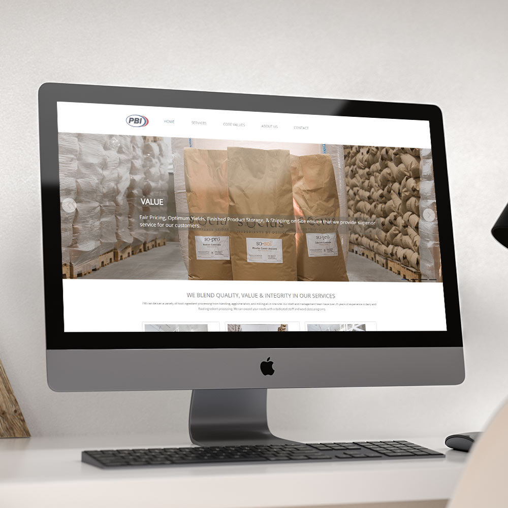 Precision Blending International website on desktop