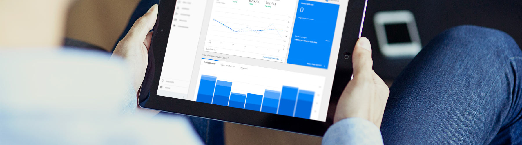 Digital Designs search engine optimization example showing Google Analytics dashboard with website activity data
