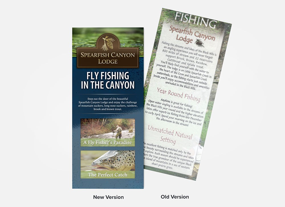 Spearfish Canyon Lodge old and new rack card comparison