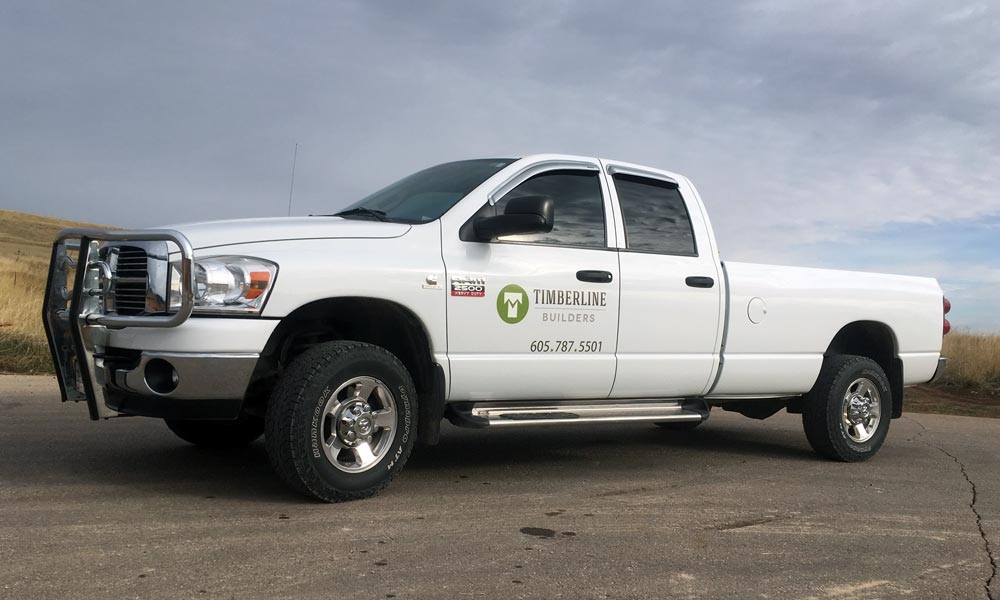 Timberline Builders logo shown on the company's truck