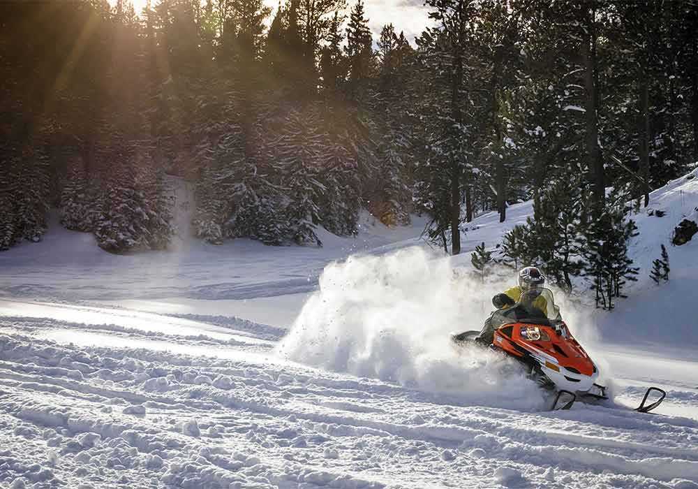 Snowmobiling on trails around Spearfish